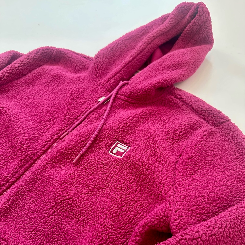 Fila Puffer Jacket in Bright Pink